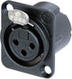 Neutrik nc3fd-lx-b connettore xlr flangia, contatti diritti numero di poli: 3 nero 1 pezzo(i)