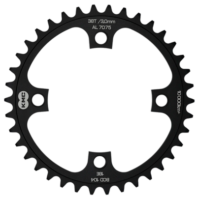 Ingranaggio KMC 38T, alluminio 1 2x1 .bcd 104mm. Linea a catena 3,0 mm singola velocità
