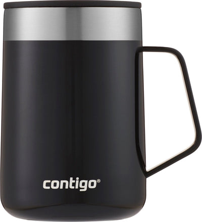 Contigo tazza da scrivania contigo streeterville, tazza da caffè termica in acciaio inox coibentata con manico e coperchio, mantiene caffè e tè caldi fino a 5 ore, ideale sia per l'ufficio che per la casa, 410 ml | liquirizia