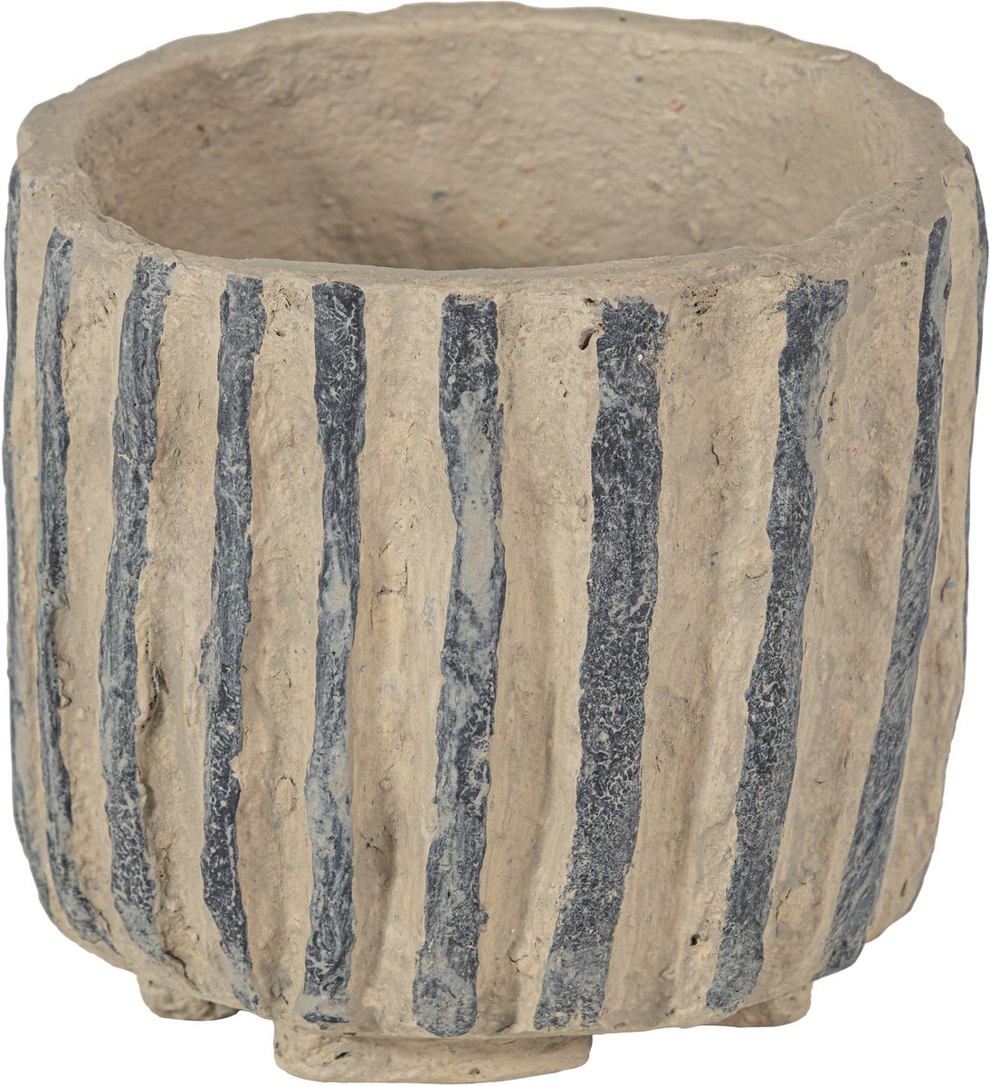 Woood karo decoratie pot - papier mache - zand - 20x25x25
