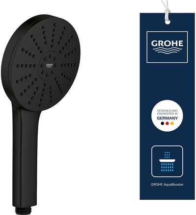 Grohe vitalio joy+ 120 teleducha - 3 tipos de chorro - aqua booster - ahorro de agua (7 l min) - negro mate