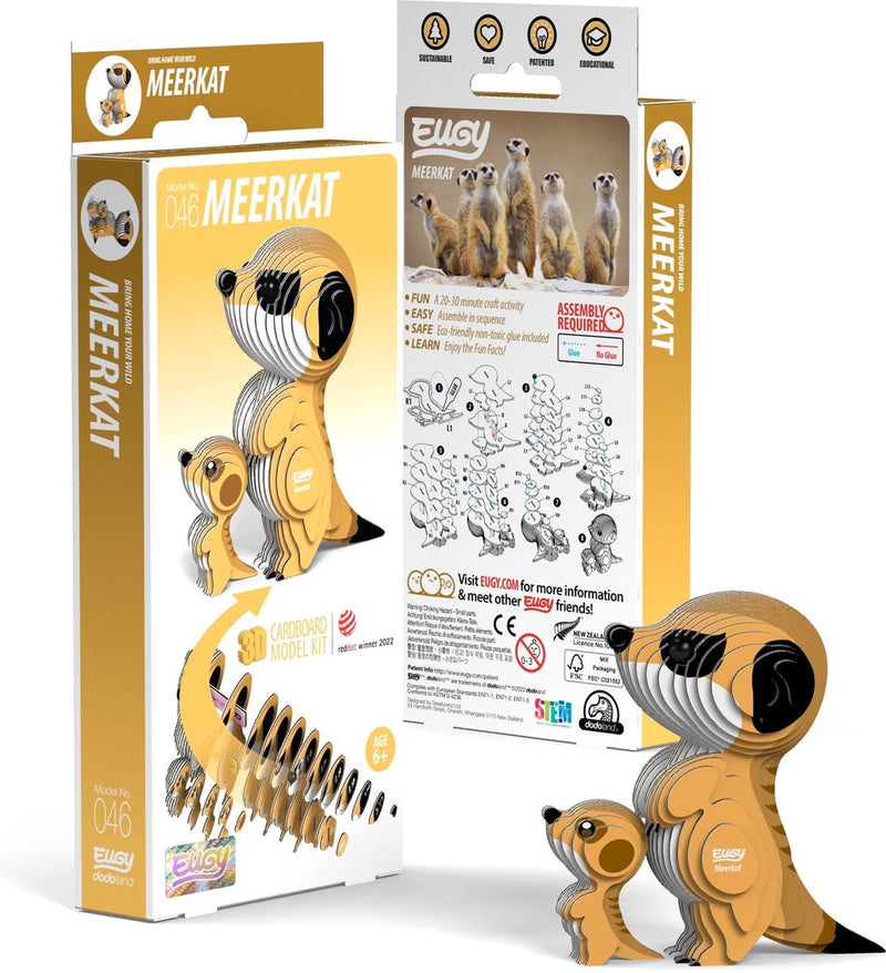 Puzzle 3D Eugy - suricato - animali selvatici - sostenibile - collezionali tutti - 6 anni