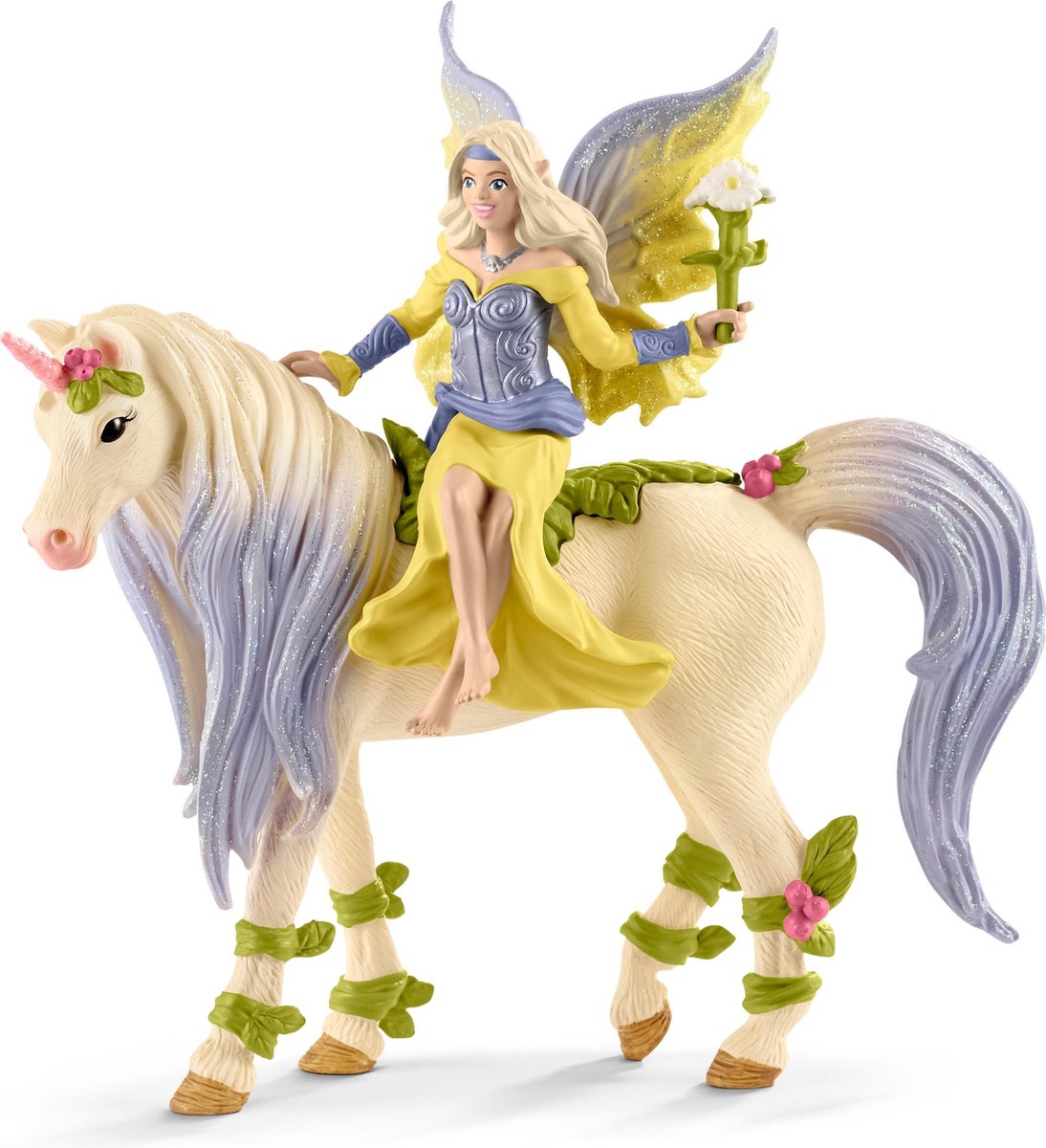 Schleich bayala - sera con unicorno floreale - figura da gioco - giocattoli per bambini e bambine - da 5 a 12 anni - 70565