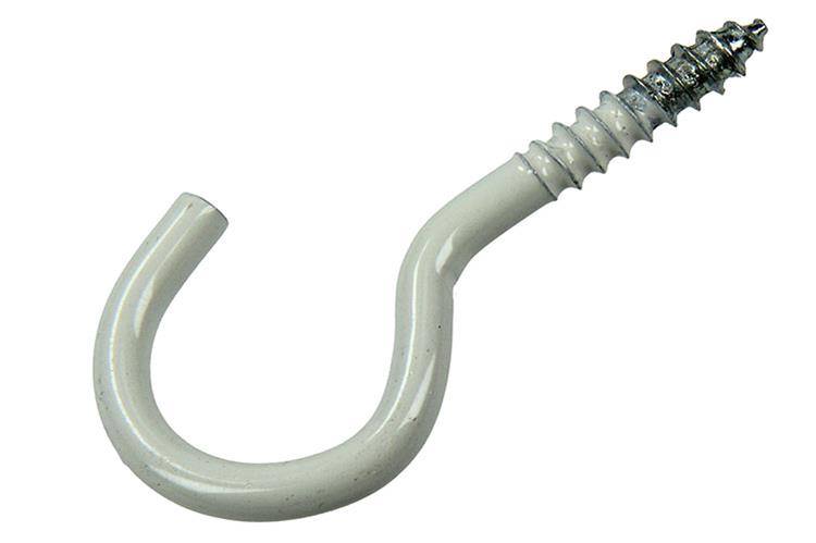 Mack 1017808 - gancho de tornillo acero blanco 4 piezas 4,0 x 30 mm | 10 piezas