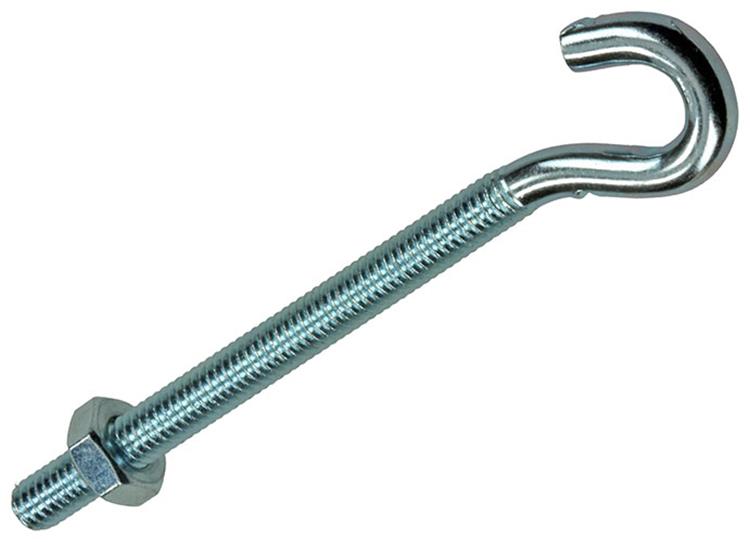Mack 1017809 - gancho de tornillo métrico + tuerca galvanizada 5 piezas m4 x 50 mm | 10 piezas