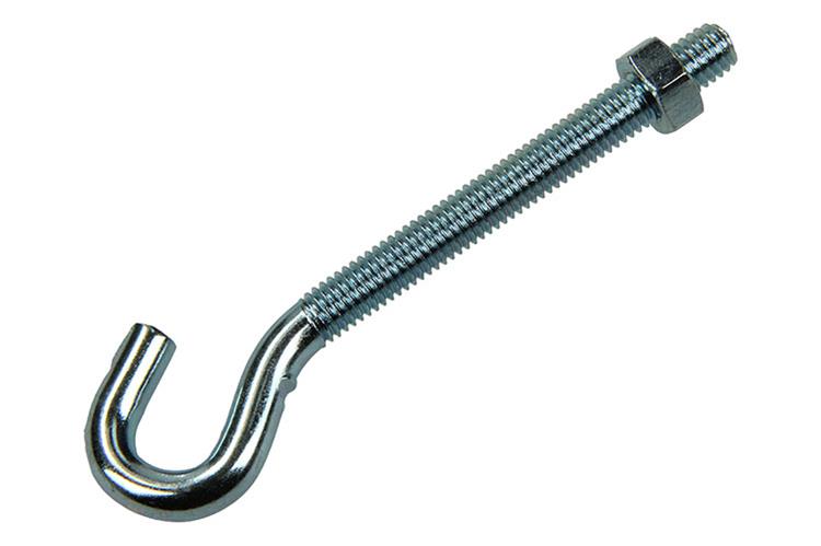 Mack 1017810 - gancho tornillo métrico + tuerca galvanizada 4uds m5 x 50 mm | 10 piezas