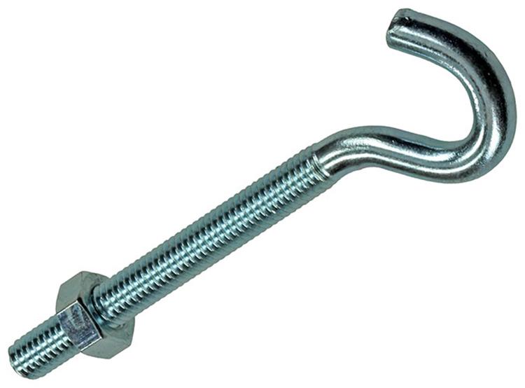 Mack 1017811 - gancho tornillo métrico + tuerca galvanizada 3 piezas m6 x 60 mm | 10 piezas