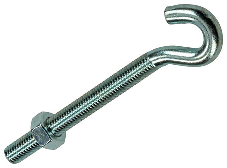 Mack 1017813 - gancho tornillo métrico + tuerca galvanizada 2uds m8 x 80 mm | 5 piezas