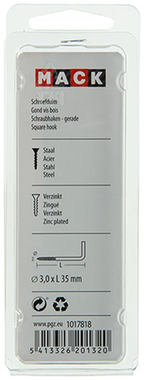 Mack 1017818 - tornillo pulgar acero galvanizado 15 piezas 3,0 x 35 mm | 10 piezas