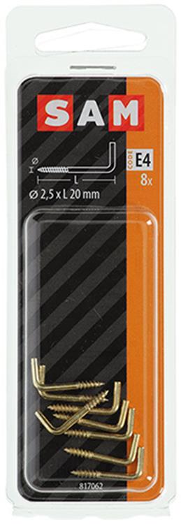 Mack 1019700 - tornillo pulgar latón 8 piezas 2,5 x 20 mm | 10 piezas