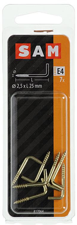 Mack 1019701 - tornillo pulgar latón 7 piezas 2,5 x 25 mm | 10 piezas