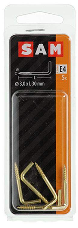 Mack 1019702 - tornillo pulgar latón 5 piezas 3,0 x 30 mm | 10 piezas