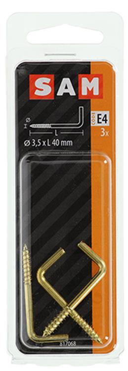 Mack 1019703 - tornillo pulgar latón 3uds 3,5 x 40mm | 10 piezas