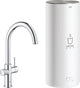 Rubinetto acqua bollente Grohe rosso 3 in 1 - bocca c - boiler da 7 l - con miscelatore - cromo