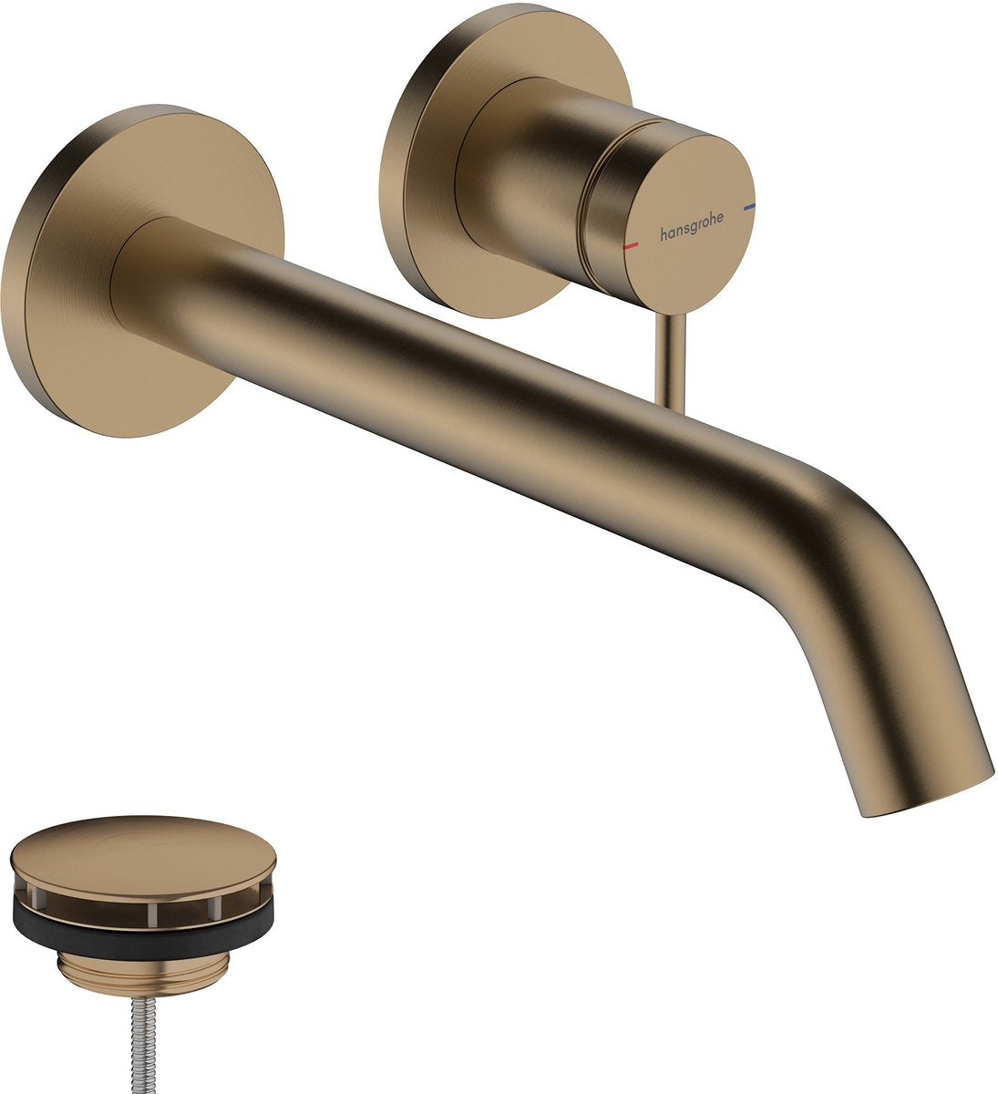 Hansgrohe tecturis s - grifo para lavabo empotrado - para montaje en pared - funcionamiento con monomando - caño de 22,5 cm - bronce cepillado