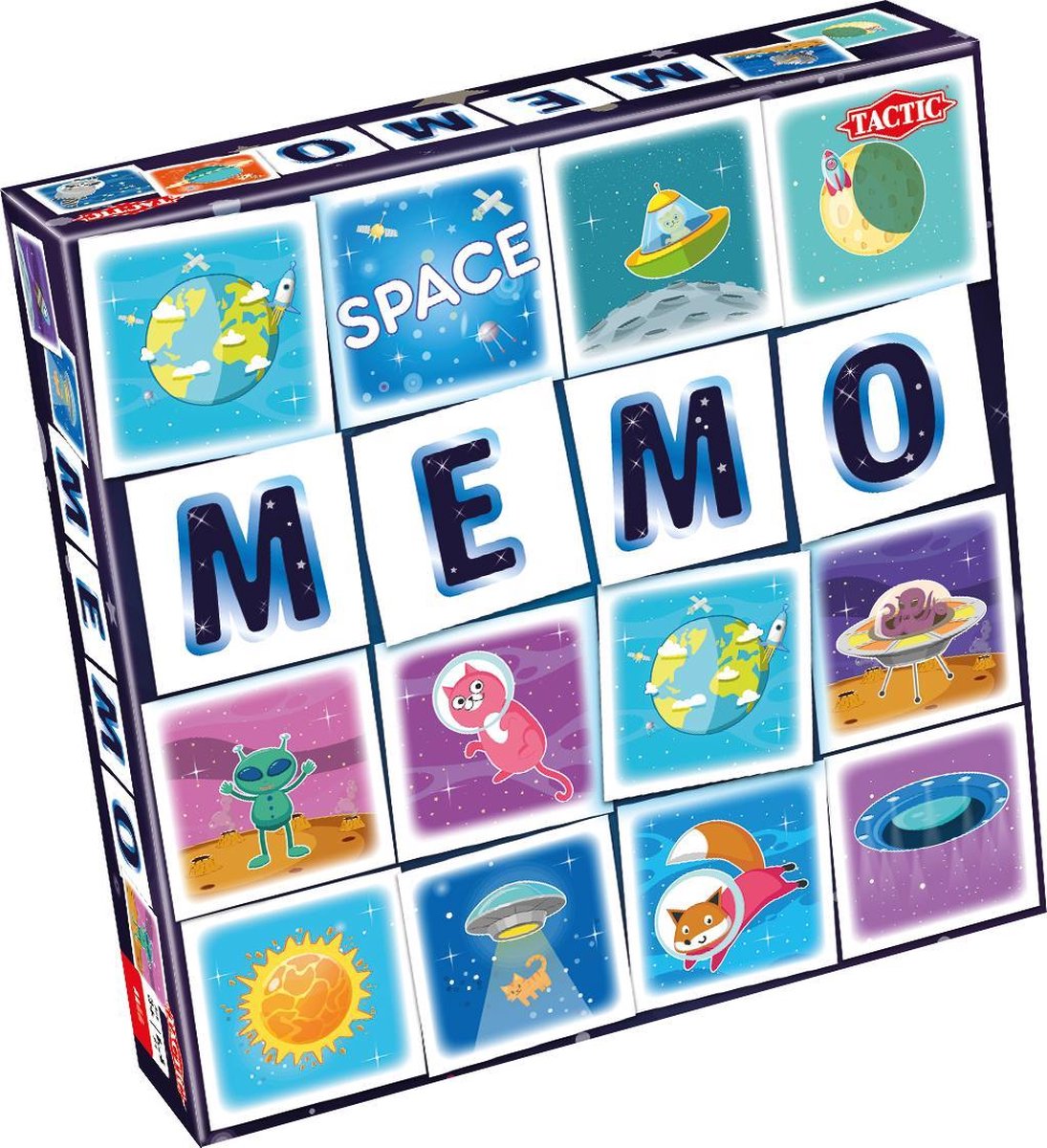 Tactic memo ruimtevaart - memospel - zoek de juiste paren - planeten, astronauten en raketten - gezelschapsspel voor kinderen en families - 2 tot 6 spelers - vanaf 3 jaar