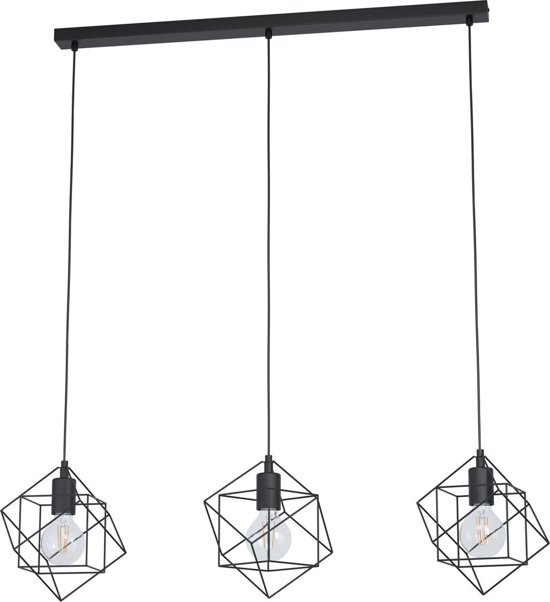 Eglo straiton - hanglamp - e27 - 90,5 cm - zwart
