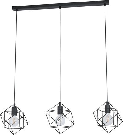 Eglo straiton - hanglamp - e27 - 90,5 cm - zwart