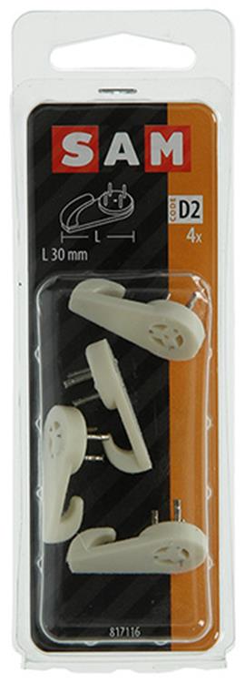 Mack 1017844 - gancho hormigón plástico 4uds 30mm | 10 piezas