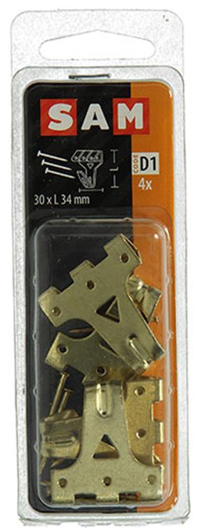 Mack 1017856 - gancho marco acero latonado 4uds 30 x 34 mm | 5 piezas