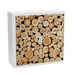 Armadio con ante a rulli paperflow logs marrone, bianco