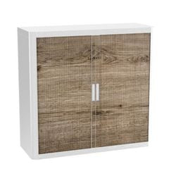 Armadio con ante a rullo paperflow legno marrone, bianco