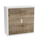 Armario con puerta enrollable paperflow madera marrón, blanco