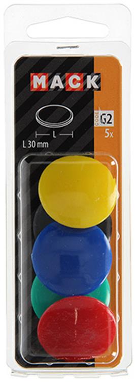 Mack 1017873 - tablero magnético plástico surtido 5 piezas 30 mm | 10 piezas