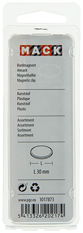 Mack 1017873 - tablero magnético plástico surtido 5 piezas 30 mm | 10 piezas