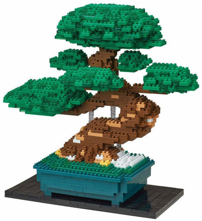 Bandai - nanoblock - bonsai deluxe - figura in mattoni - set di costruzione bonsai in mattoni 1130 - kit di costruzione figura bonsai fiore pixel - mini pianta in mattoni - nbc039