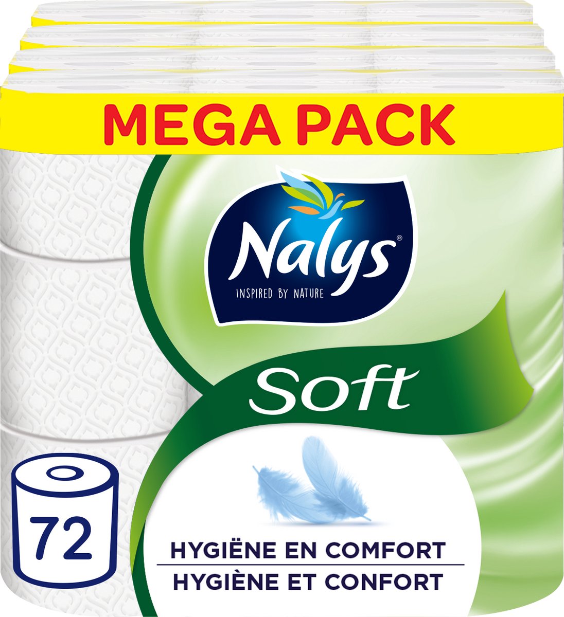 Nalys soft toiletpapier - 72 rollen - wit - voordeelverpakking
