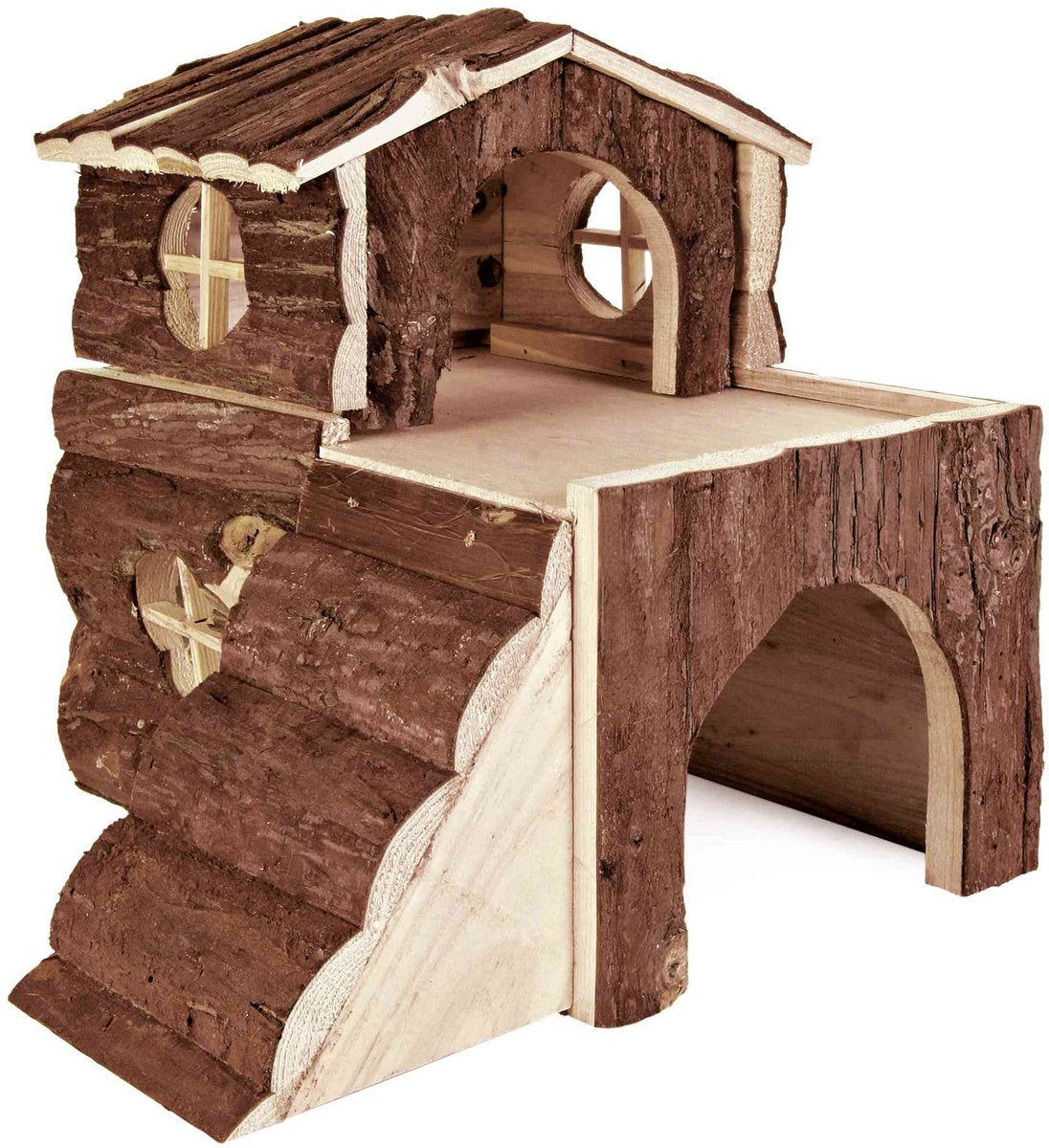 Trixie casita para cobayas - madera de corteza 31x29x28 cm - madera de conífera natural viva