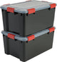Iris airtight opbergbox - 50l - kunststof - zwart rood - set van 2