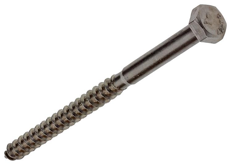 Mack 1019773 - perno roscado para madera acero inoxidable 1ud 8 x 120 mm | 10 piezas