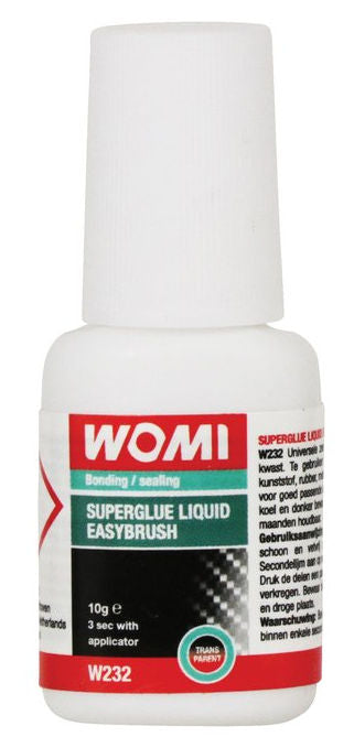 Womi secondelijm w232 superglue liquid easybrush transparant 10 gram