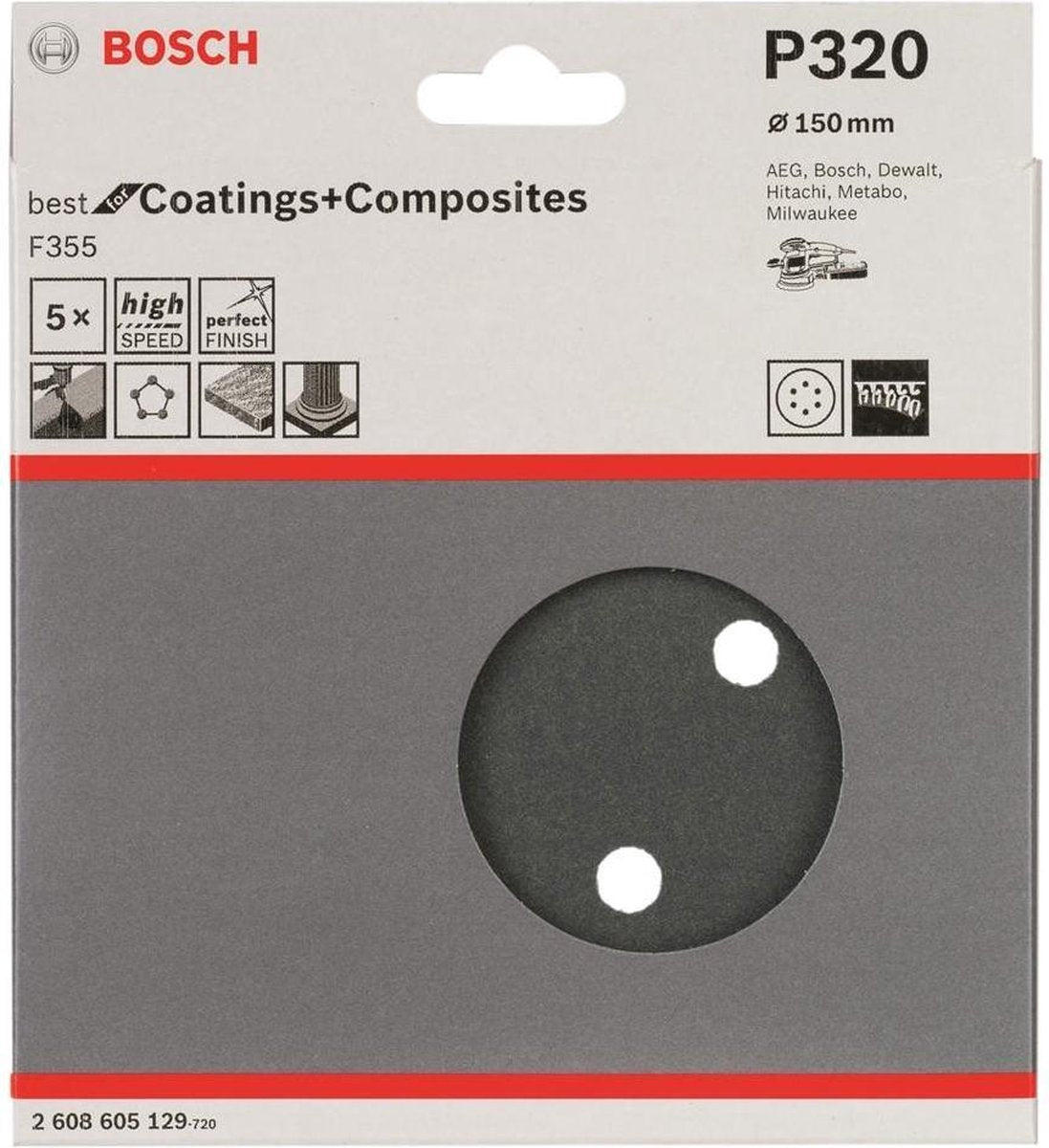 Bosch 5 fogli abrasivi ø150 migliori rivestimenti 6.320