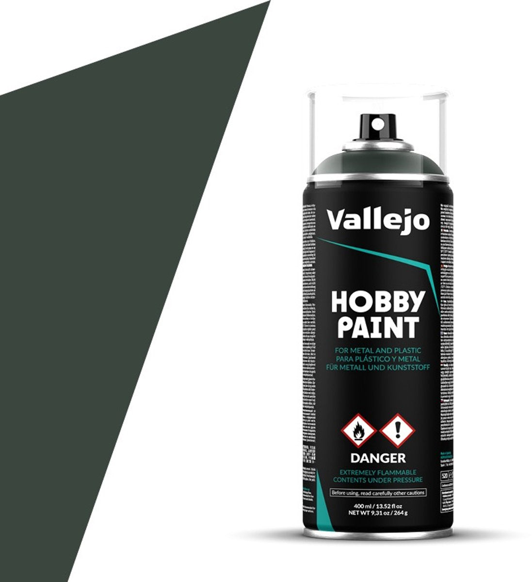 Pintura para hobby Vallejo - imprimación verde oscuro 28026 - spray - bote de pintura en aerosol - 400 ml