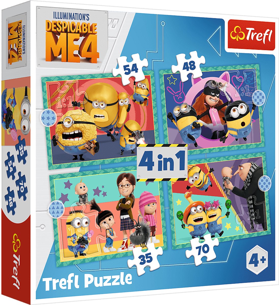 Puzzle Trefl Minions 4in1 - Cattivissimo Me 4 puzzle in cartone.