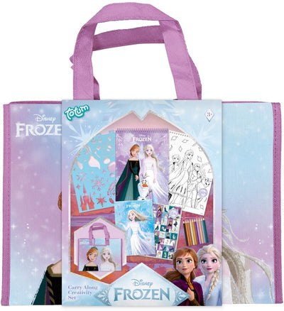 Totum Disney Frozen XL set vacanze cartella da disegno, adesivi e da colorare - set da portare con sé per casa e fuori casa - giocattoli creativi junior disegno adesivi da colorare da 3 anni