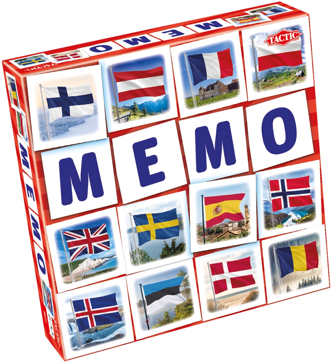 Memoria táctica - juego de cartas - memo - banderas
