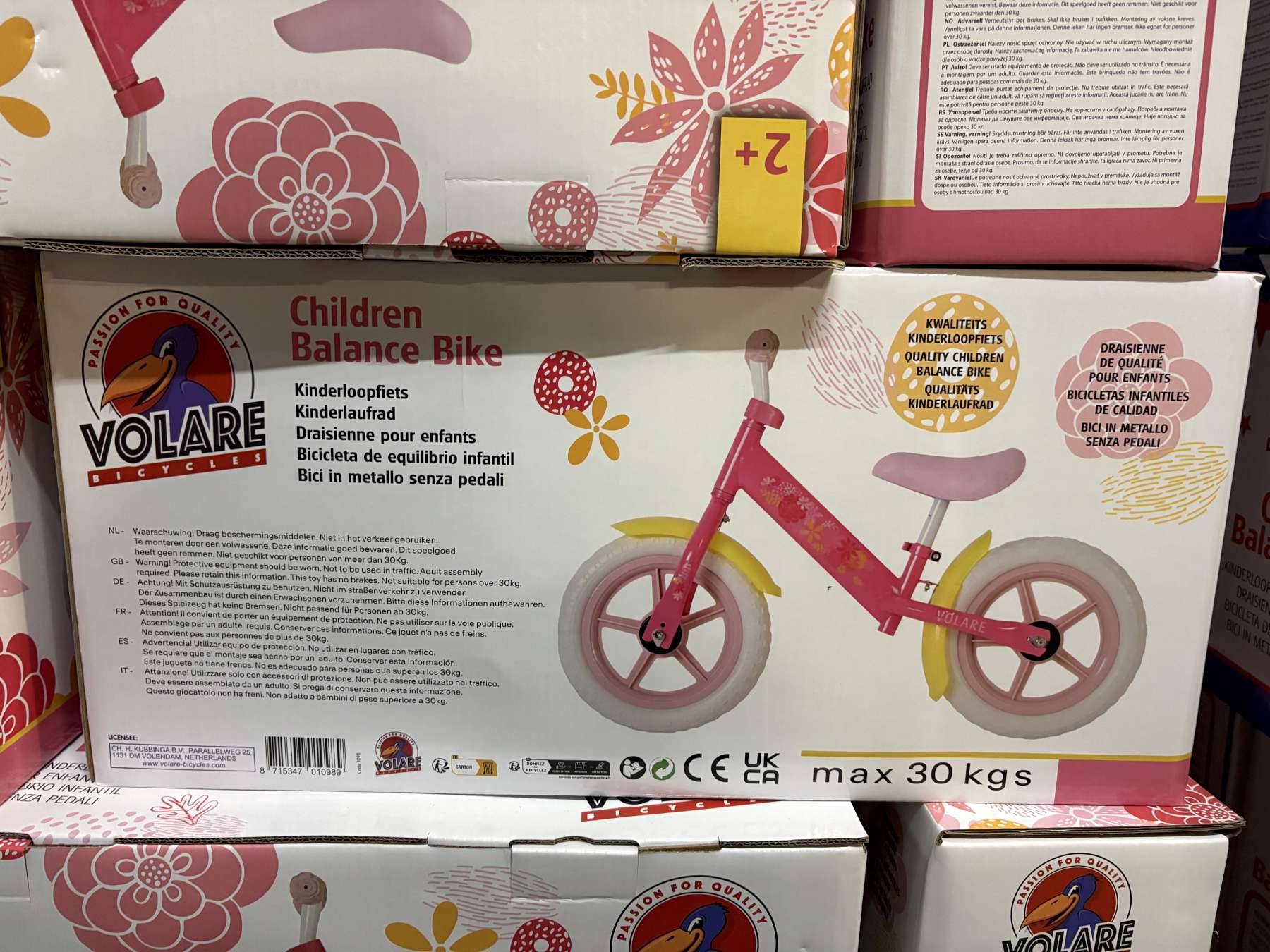 Bicicleta sin pedales Volare - rosa