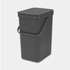 Brabantia sort go afvalbak 12l grijs