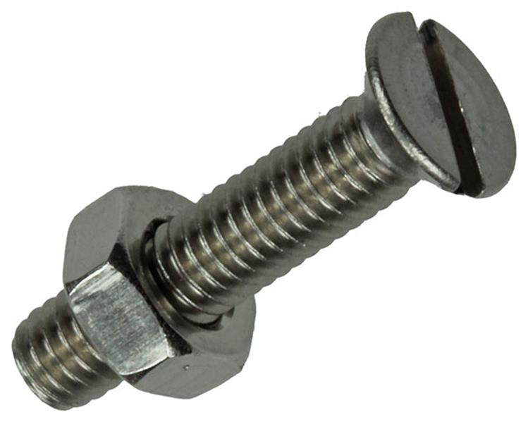 Mack 1019806 - tornillo metálico galvanizado. cabeza + tuerca acero inoxidable 12 pzs m4x20 | 10 piezas