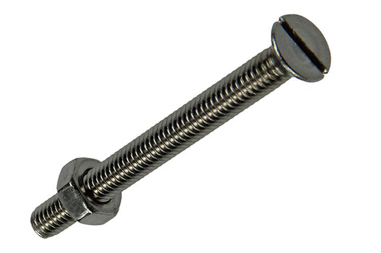 Mack 1019808 - tornillo metálico galvanizado. cabeza + tuerca acero inoxidable 8 pzs m4x40 | 10 piezas
