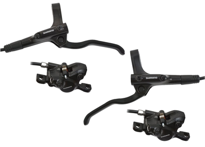 Set freno a disco idraulico Shimano MT200 anteriore e posteriore - senza disco freno - nero