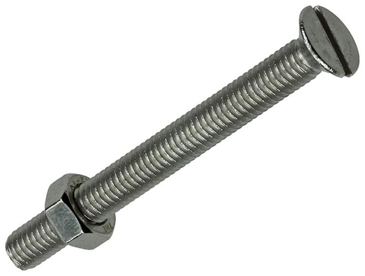 Mack 1019813 - tornillo metálico galvanizado. cabeza + tuerca acero inoxidable 4 pzs m5x50 | 10 piezas