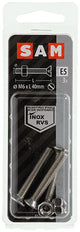 Mack 1019816 - tornillo metálico galvanizado. cabeza + tuerca acero inoxidable 3 piezas m6x40 | 10 piezas