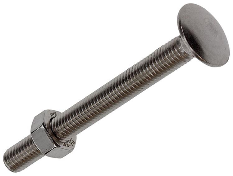 Mack 1019833 - perno madera + tuerca acero inoxidable 1 ud m8 x 80 mm | 10 piezas
