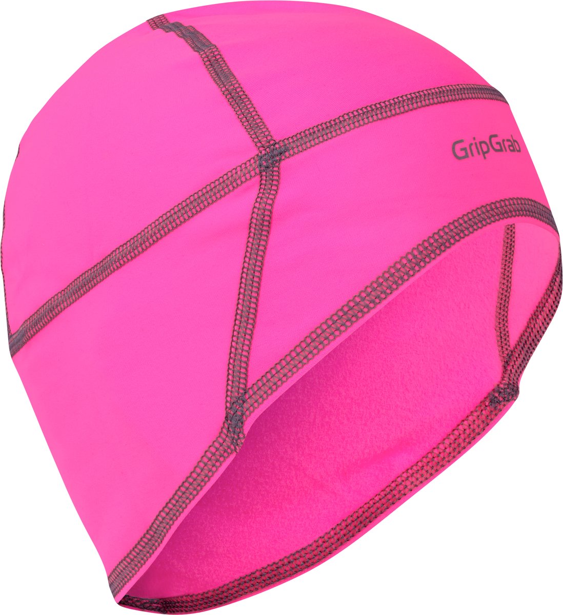Gripgrab - thermo lente herfst helmmuts skull cap fietsen - roze hi-vis - unisex - maat m