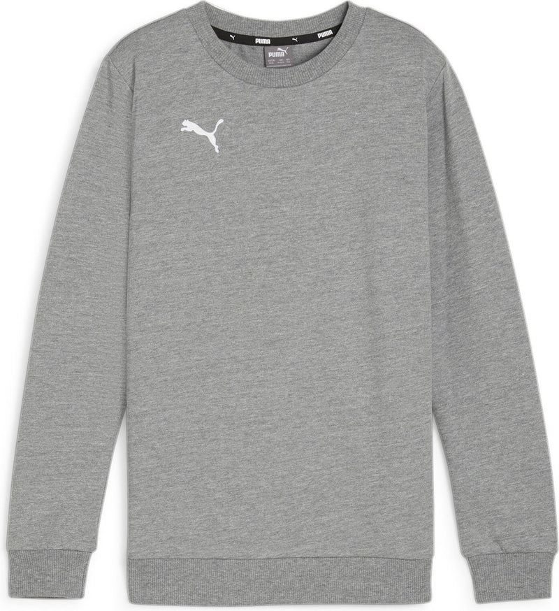 Puma teamgoal casuals crew neck sweat jr jongens sporttrui - medium gray heather- white